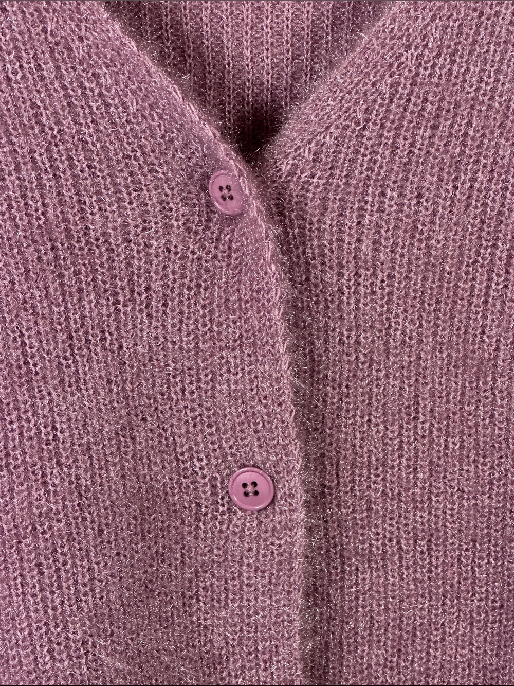 Lisa and Rose Balloon Sleeve Sweater Cardigan Mauve Knit V-Neck Size M Cozy Soft - Picture 6 of 12